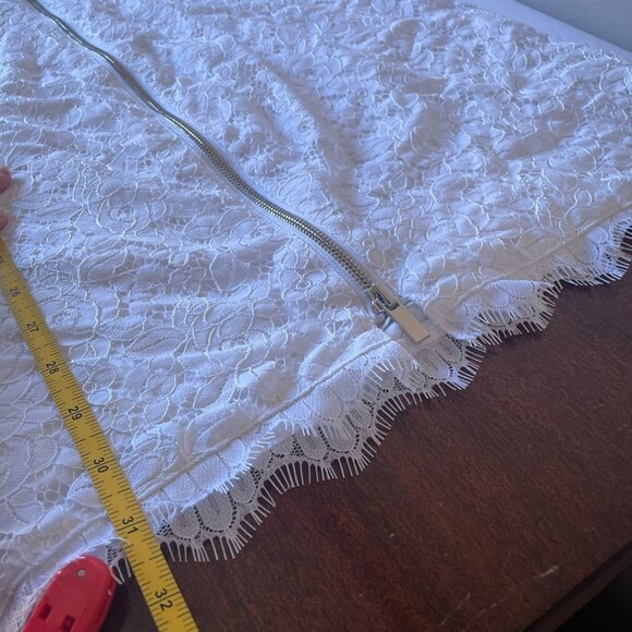 NWT Diane Von Furstenberg Barbara White Lace Mini Dress SZ 4 Rose Floral Bridal - Picture 11 of 11
